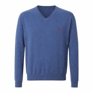 Polo Ralph Lauren Pima Cotton V Neck Sweater Blue Mens Large
